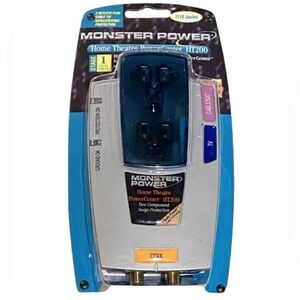MONSTER POWER SURGE PROTECTOR PLUG IN COMPACT HOME THEATER TV 1110 JOULE…